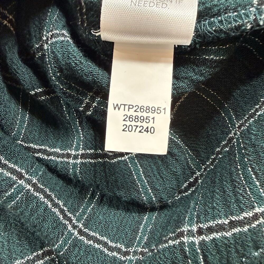 J. Jill Shirt Women's 2X Green Plaid Button Up V-Neck 3/4 Sleeve Dark Academia - Picture 9 of 10